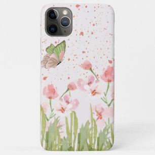 fundas para teléfono de mariposa de flor de acuare