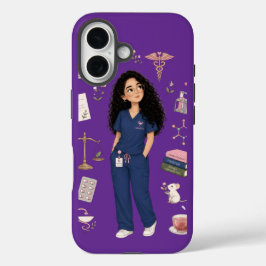 Fundas para teléfono moradas de gafas de farmacéut