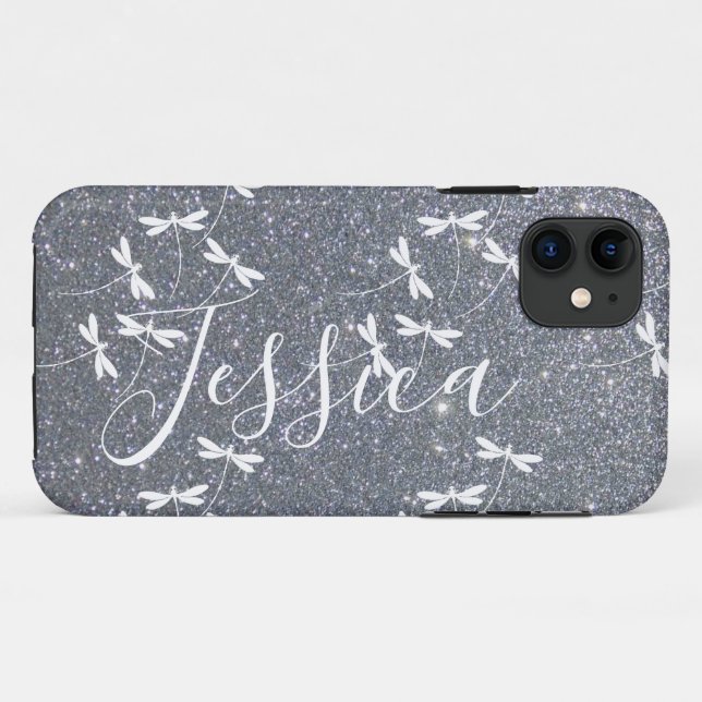 Fundas personalizadas con purpurina y libélulas pa (Reverso (horizontal))