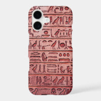 Fundas rojas para iPhone con jeroglíficos egipcios