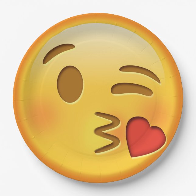 Fundido plato de papel de beso de emoji (Anverso)