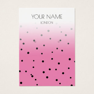 Fundido rosa, polka patrón punteado tarjeta de vis
