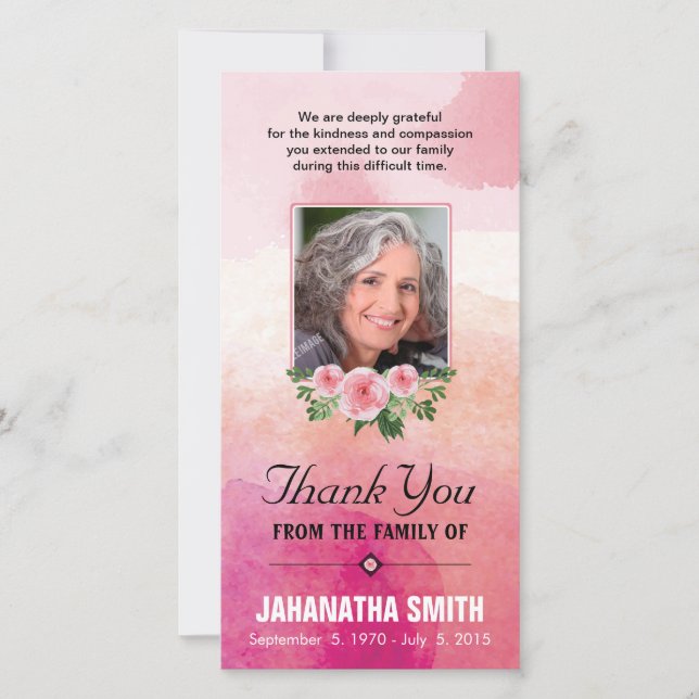 Funera le agradece tarjeta de la foto (Anverso)