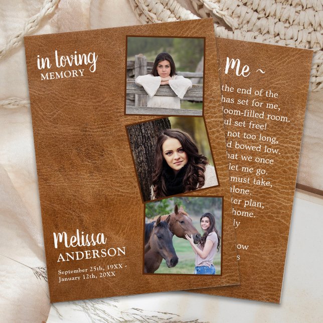 Funeral 3 Tarjeta conmemorativa de cuero fotográfi (Subido por el creador)