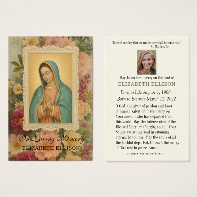 Funeral Católico Bendita María Floral (Anverso y reverso)