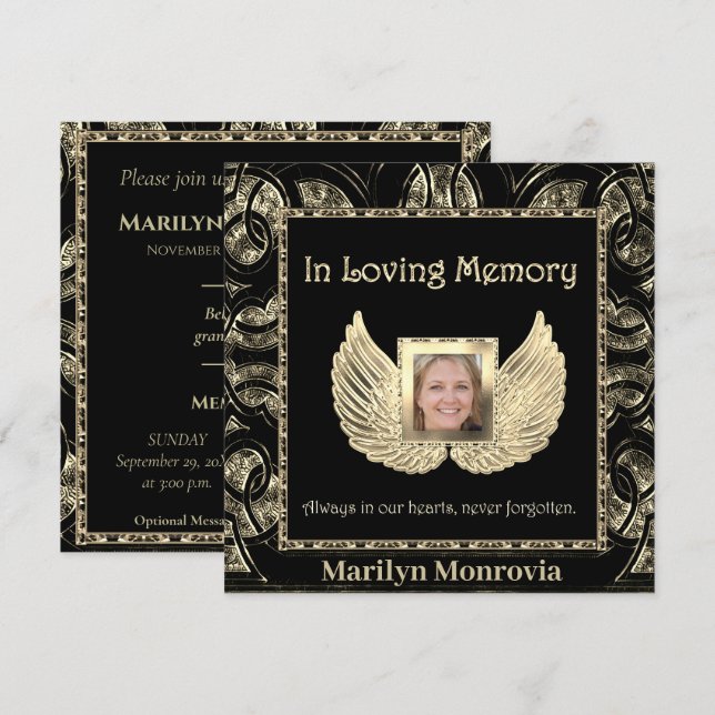 Funeral / Celebración de la Invitación a la Aviso  (Anverso / Reverso)