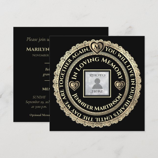 Funeral / Celebración de la Invitación a la Aviso  (Anverso / Reverso)