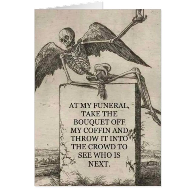 Funeral cómico, añadir texto, (Frente)