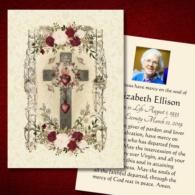 Funeral Cross Religious  Memorial Holy Card - (Subido por el creador)