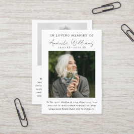 Funeral de la foto - Tarjeta de agradecimiento