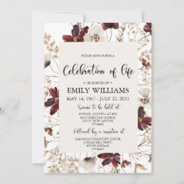 Funeral de la invitación a la vida para la celebra