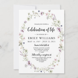 Funeral de la invitación a la vida para la celebra