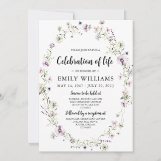Funeral de la invitación a la vida para la celebra