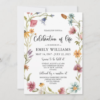 Funeral de la invitación a la vida para la celebra