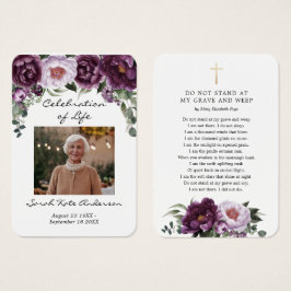 Funeral De Plum Peonies En Tarjeta De Poema De Mem