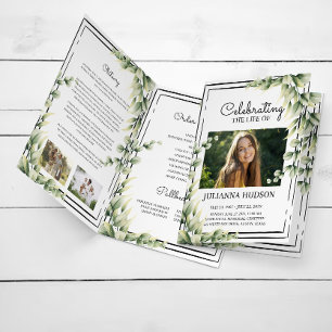 Funeral de Verdor, Orden de servicio Programa pleg