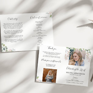 Funeral elegante de fotografía floral Programa M