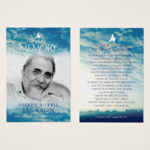 Funeral en amar nubes de memoria oración / tarjeta