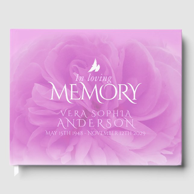 Funeral en la memoria amada rosa libro de invitado (Anverso)