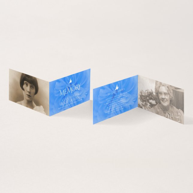Funeral en la memoria de amor tarjetas de oración  (Interior y exterior)