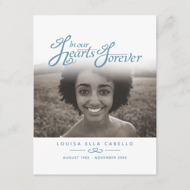 Funeral en nuestros corazones tarjeta de poema fot (Anverso)