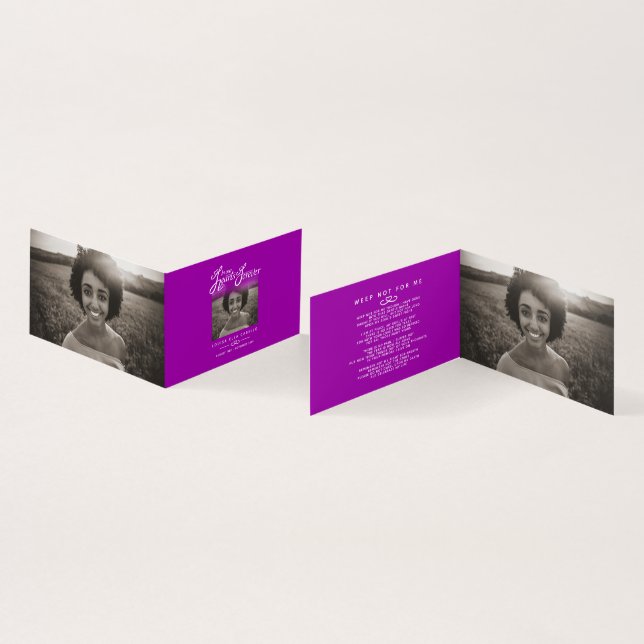 Funeral en nuestros corazones tarjeta de poema mal (Interior y exterior)