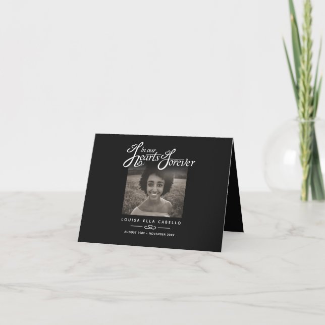 Funeral en nuestros corazones tarjeta de poema neg (Anverso)