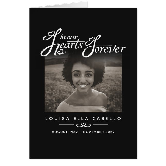 Funeral en nuestros corazones tarjeta de poema neg (Frente)