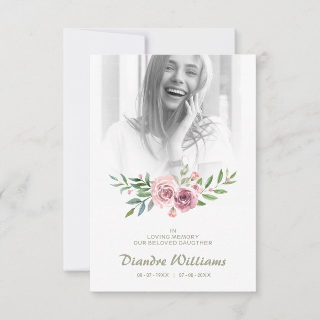 Funeral for Loved One Woman on Pink Garland (Anverso)