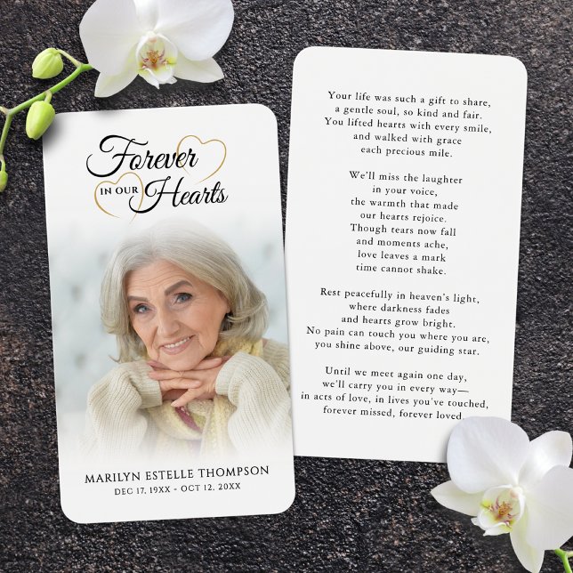 Funeral Forever In Our Hearts Photo Prayer Card (Subido por el creador)
