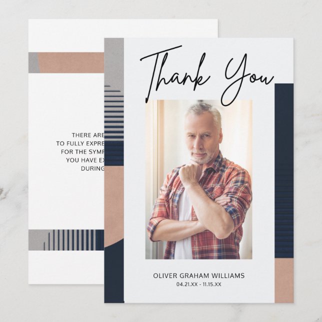 Funeral Gracias Foto Simpatía Bereavement (Anverso / Reverso)