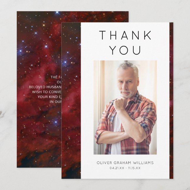 Funeral Gracias Foto Simpatía Bereavement (Anverso / Reverso)