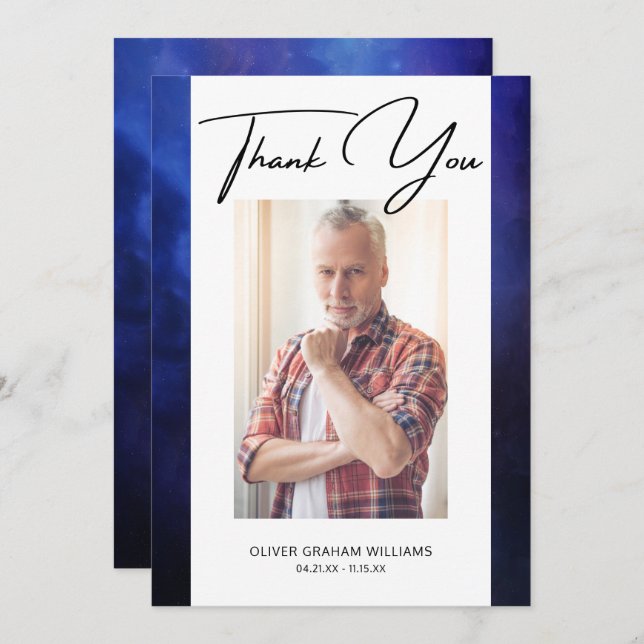 Funeral Gracias Foto Simpatía Bereavement (Anverso / Reverso)