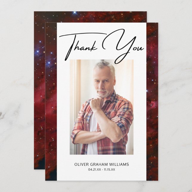 Funeral Gracias Foto Simpatía Bereavement (Anverso / Reverso)