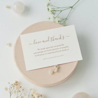 Funeral Gracias Nota Cartas Bereavement