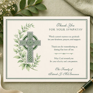 Funeral Irlandés Católico Agradecimiento Cruz Celt