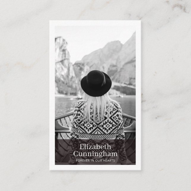 Funeral Memorial moderno y simple tarjeta fotográf (Anverso)
