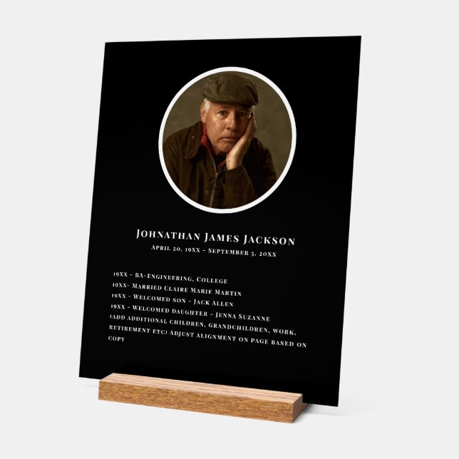 Funeral Memorial - Personal Details Display (Ángulo)