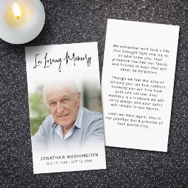 Funeral Moderno En Tarjeta De Oración De Fotos De