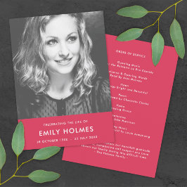 Funeral moderno | Programa de celebración rosa de 