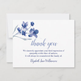 Funeral Nota de agradecimiento | Acuarela floral s