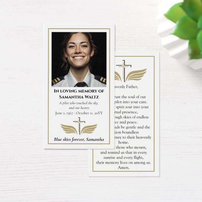 Funeral Photo Prayer for Pilot Modern Aviation (Escritorio)