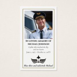 Funeral Photo Prayer for Pilot Modern Aviation
