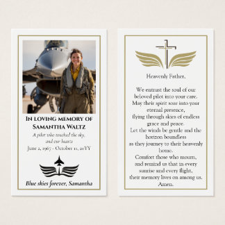 Funeral Photo Prayer for Pilot Modern Aviation