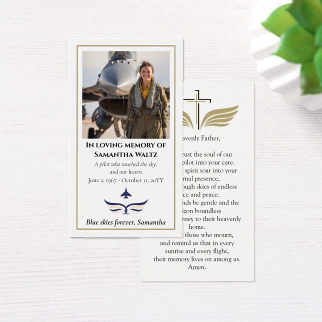 Funeral Photo Prayer for Pilot Modern Aviation (Escritorio)