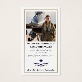 Funeral Photo Prayer for Pilot Modern Aviation