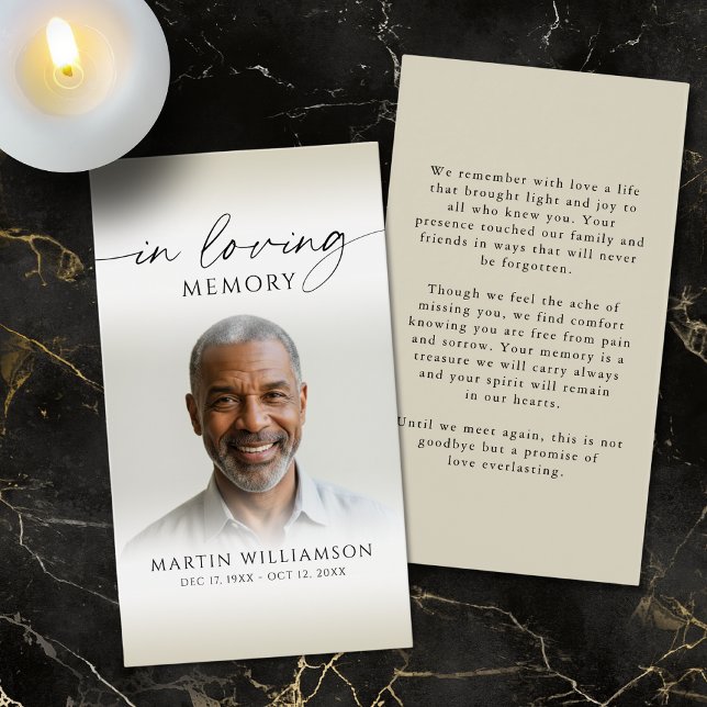 Funeral Photo Sympathy Memorial Prayer Card (Subido por el creador)