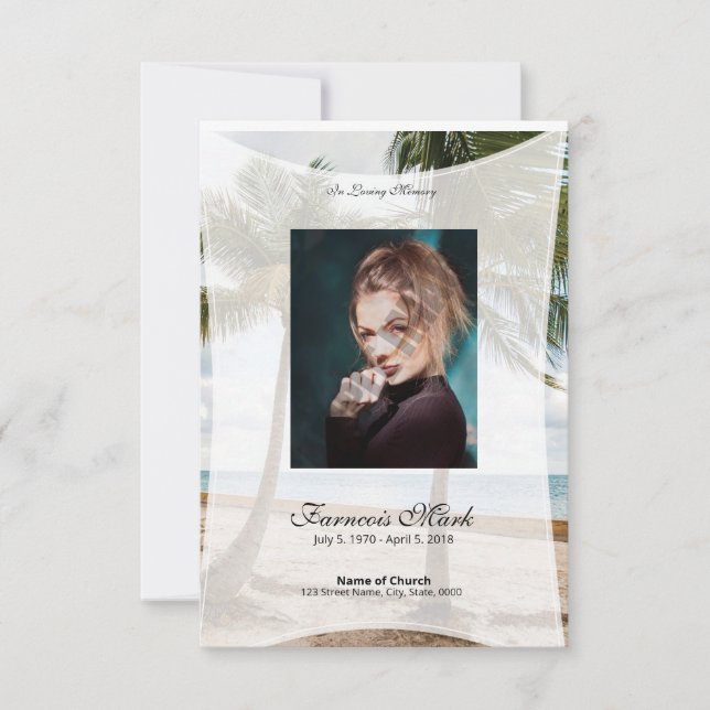 Funeral Prayer Card Template (Anverso)