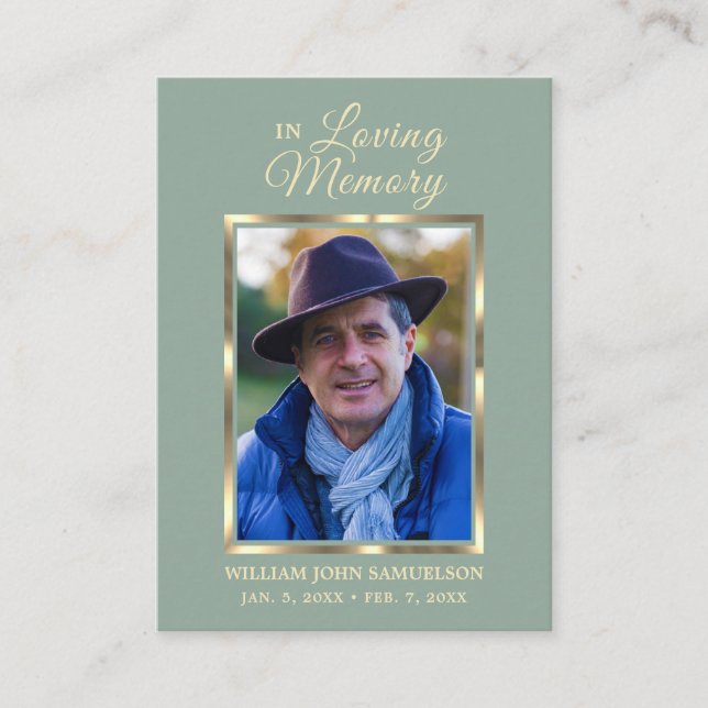 FUNERAL PRAYER GRACIAS TARJETA DE NEGOCIO DE FOTOS (Anverso)