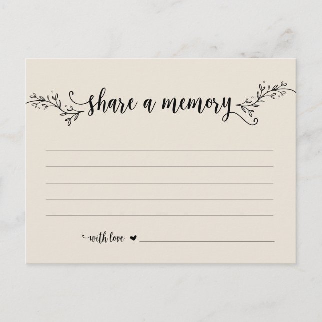 Funeral Service, Black Crema, Comparte una tarjeta (Anverso)